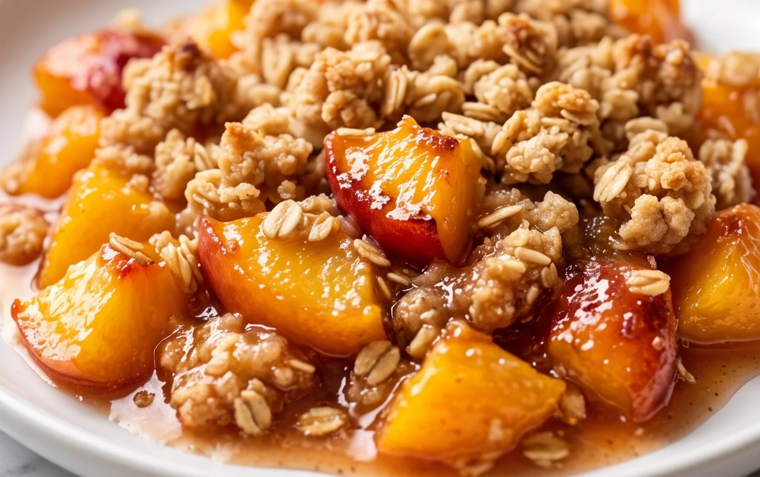 Peach Crisp with Canned Peaches