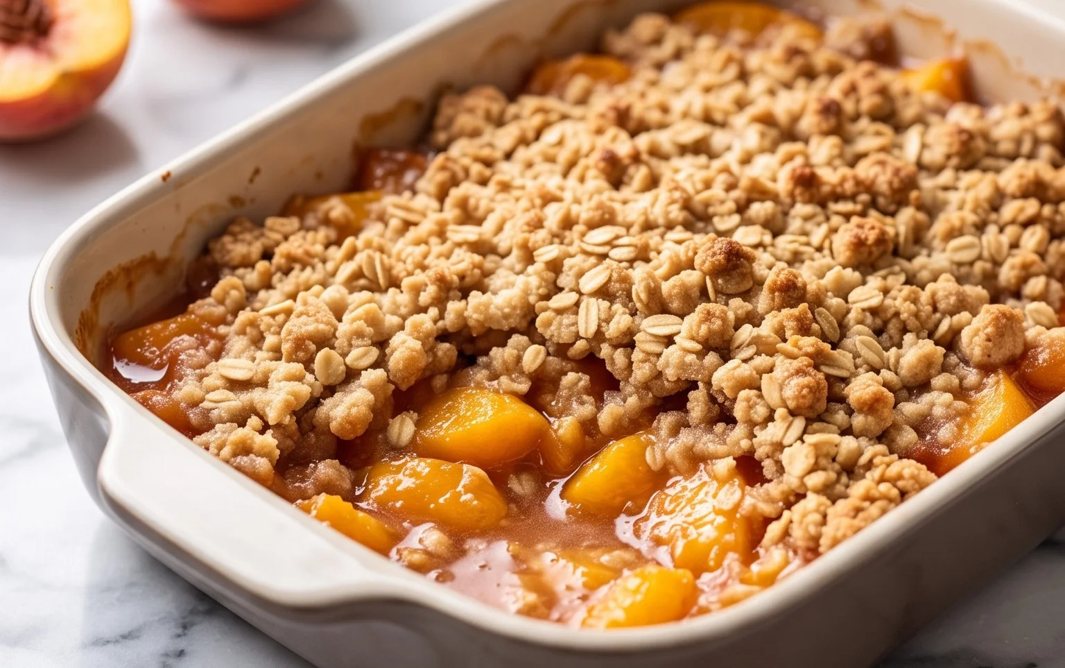 Easy Peach Crisp Recipe – Canned Peaches