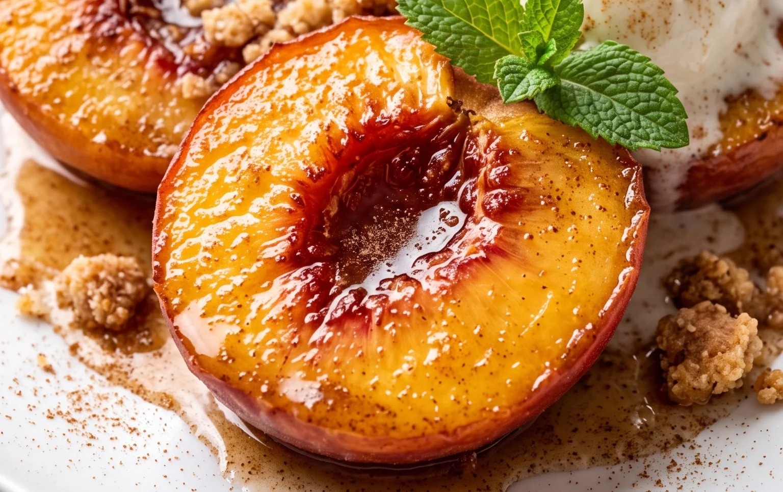 Cinnamon Sugar Baked Peaches