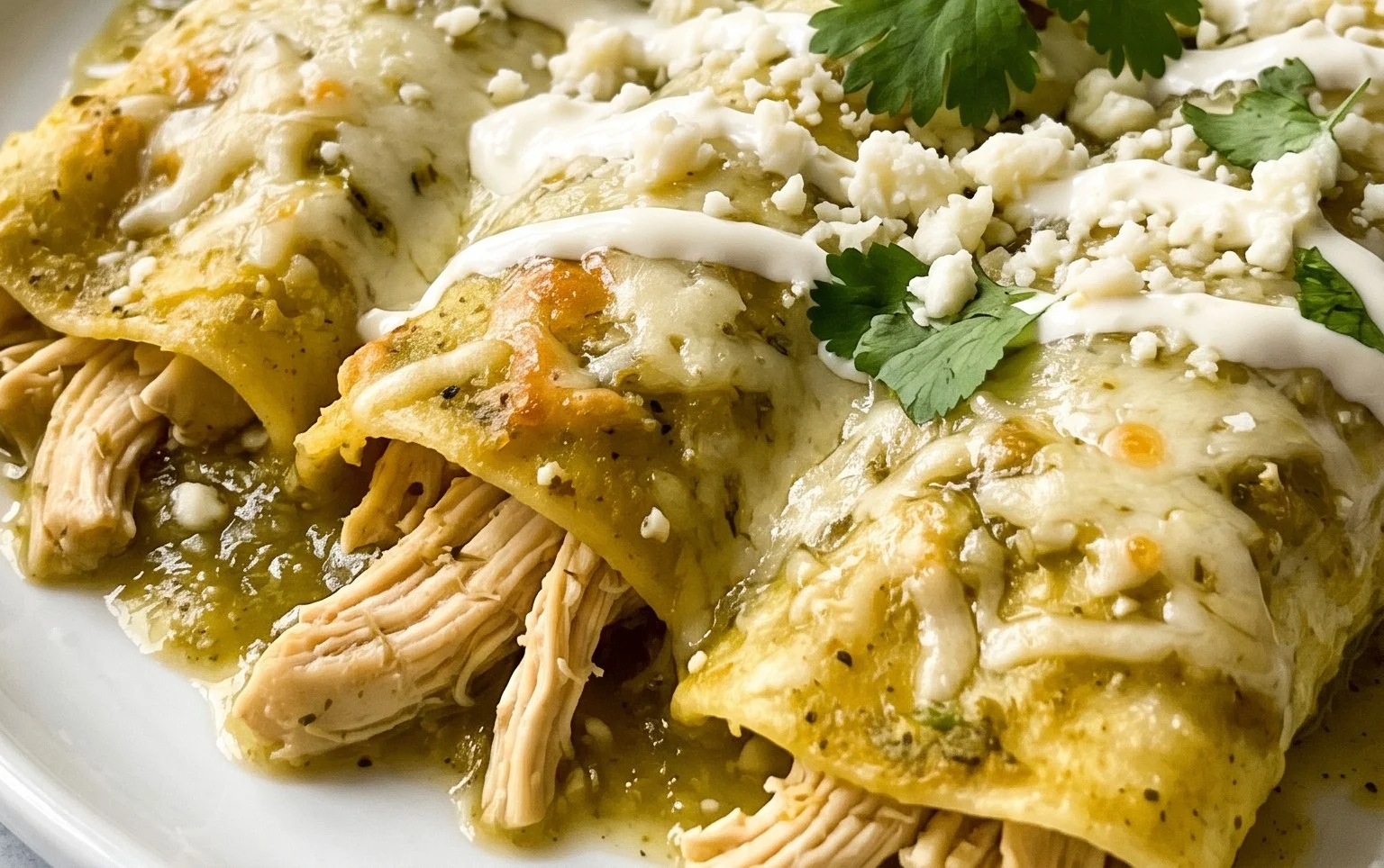Green Enchiladas with Chicken {Enchiladas Verdes}