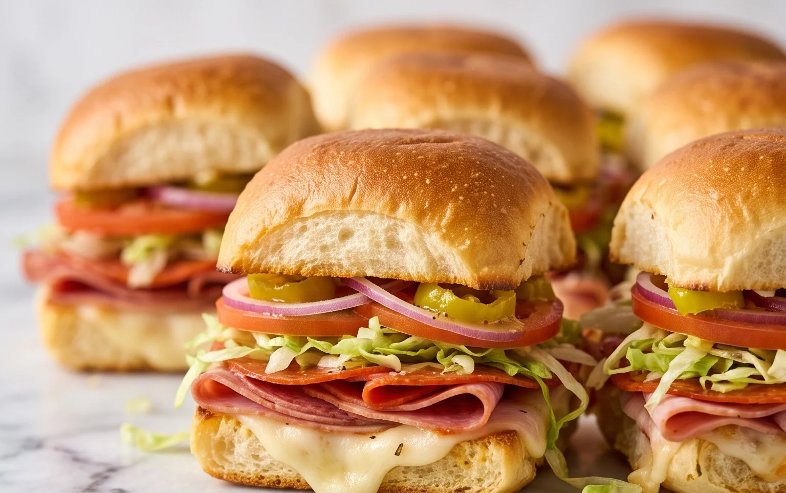 Hot Italian Sub Sliders Party Appetizer Recipe