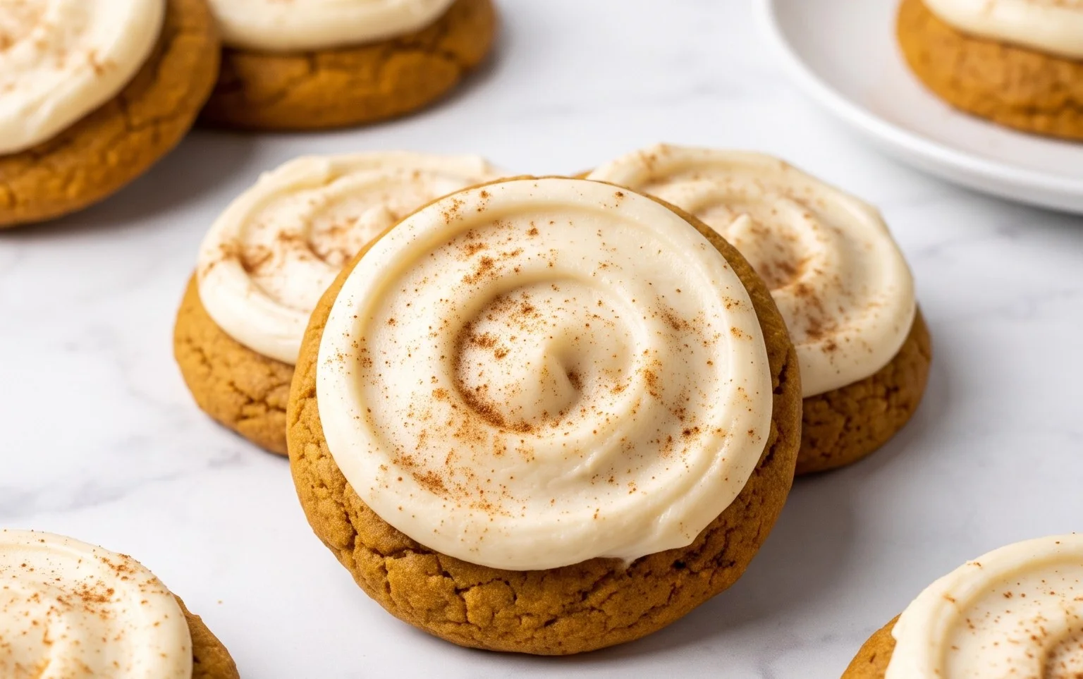 Crumbl Pumpkin Pie Cookies-Velvety Frosting