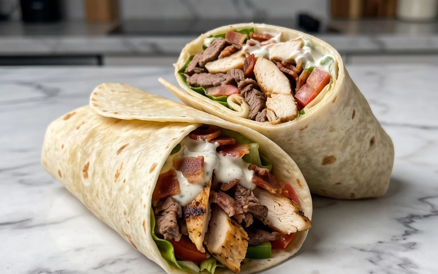 Beef Beef Bacon Chicken Ranch Wraps – Savory & Quick